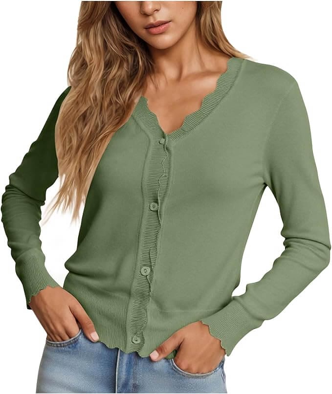 Damen Strickjacke mit Knopfleiste – 50% Rabatt