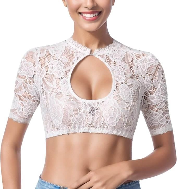 Damen Spitzen Dirndl Bluse – 65% Rabatt