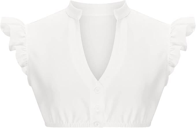 Damen Dirndlbluse mit Flügelärmeln – 70% Rabatt