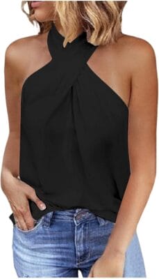 Ärmelloses Neckholder Top für Damen mit figurbetontem Schnitt und leichtem Material.
