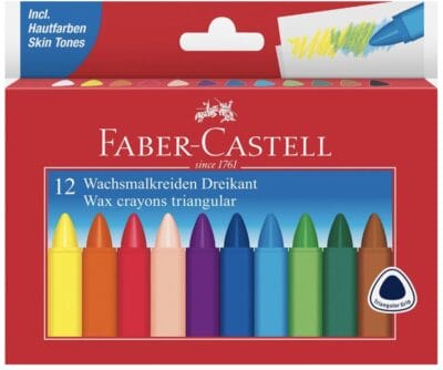 FABER-CASTELL 120010 Dreikant-Wachsmalstifte