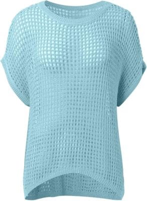 Luftiger Pullover mit Häkelmuster – perfekt für Frühling und Sommer.