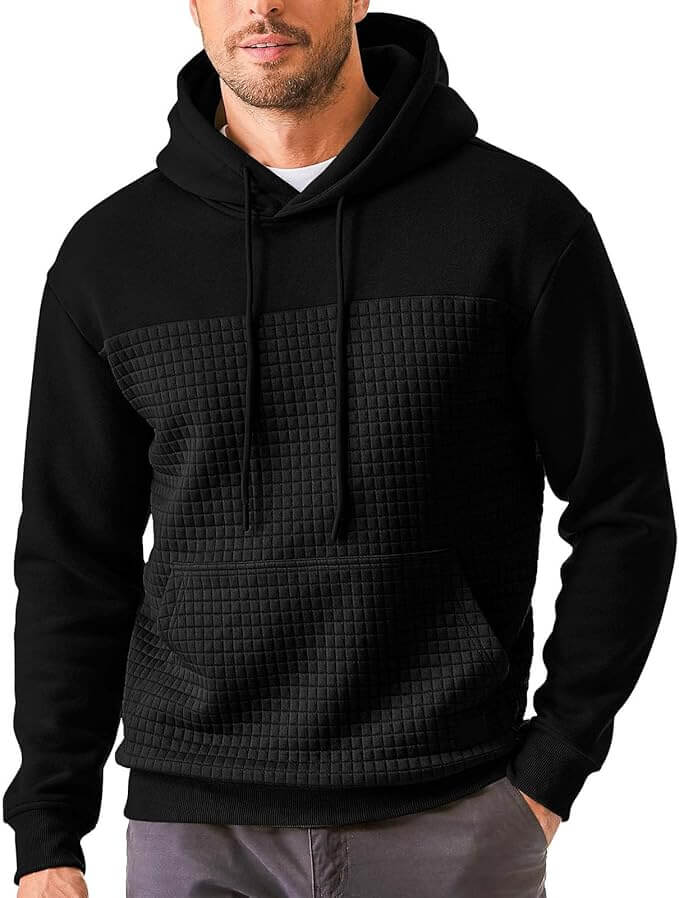 Herren Kapuzenpullover mit Waffelstruktur – 65% Rabatt