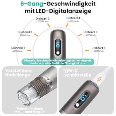 Microneedling Pen: Fördert die Wirkstoffaufnahme und unterstützt die Hautregeneration.