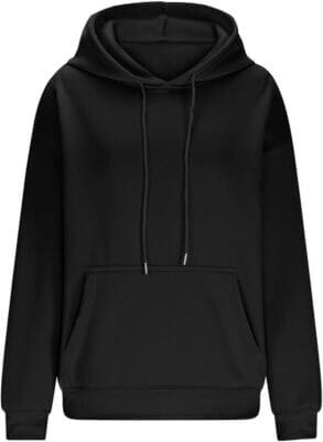Schlichter Kapuzenpullover mit lockerer Passform und weichem Stoff.