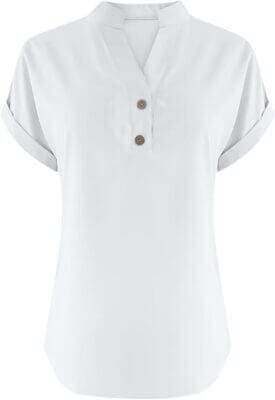Luftige Leinenbluse in kurzer Form – ideal für warme Tage.