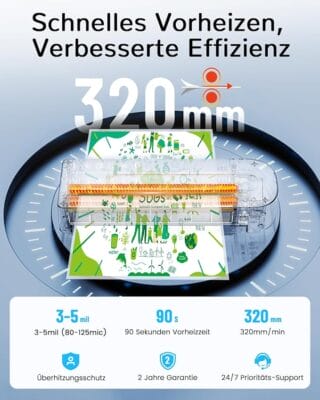 Zuverlässiges A4-Laminiergerät für Büro, Schule und Zuhause.