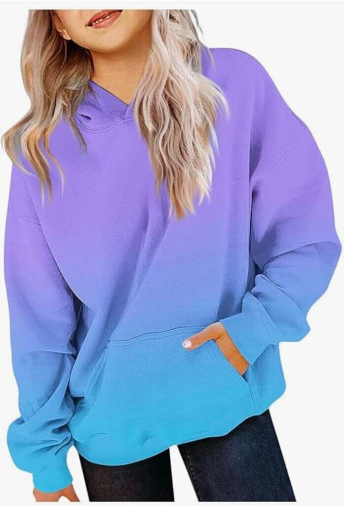 Mädchen Hoodie mit Farbverlauf – 65% Rabatt