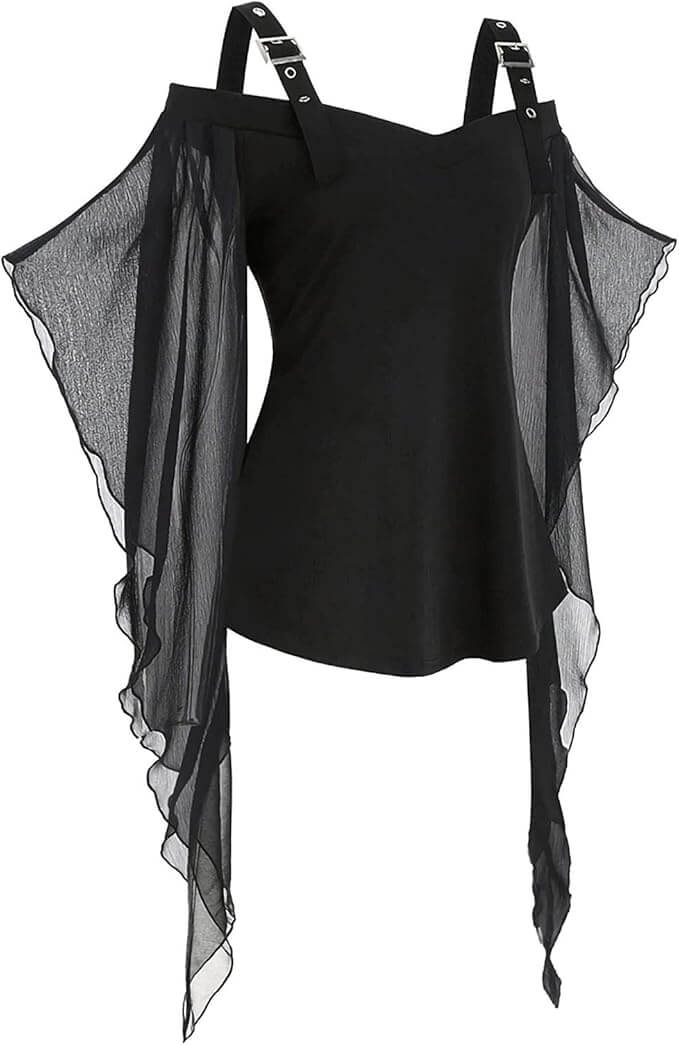 Mittelalter Bluse mit Trompetenärmeln – 50% Rabatt