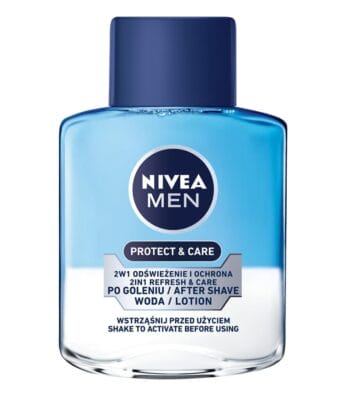 Das NIVEA MEN Protect & Care Rasierwasser beruhigt die Haut nach der Rasur und schützt sie vor Irritationen.
