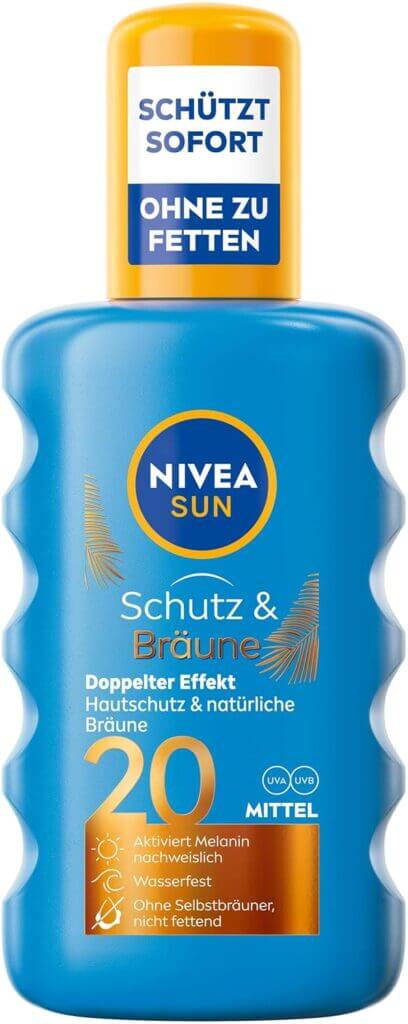NIVEA Sun Schutz & Bräune Sonnenspray LSF 20 – 19% Rabatt