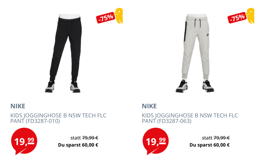 Nike Tech Fleece Jogginghose für Kinder – 75% Rabatt