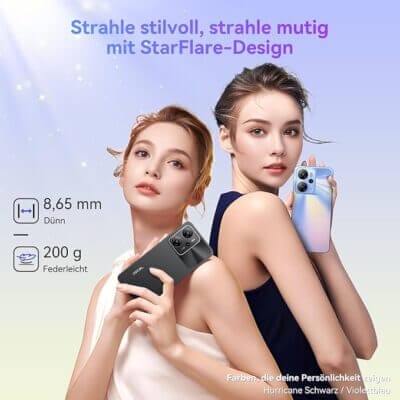 5G-fähiges Smartphone mit starkem Akku und viel Speicherplatz.