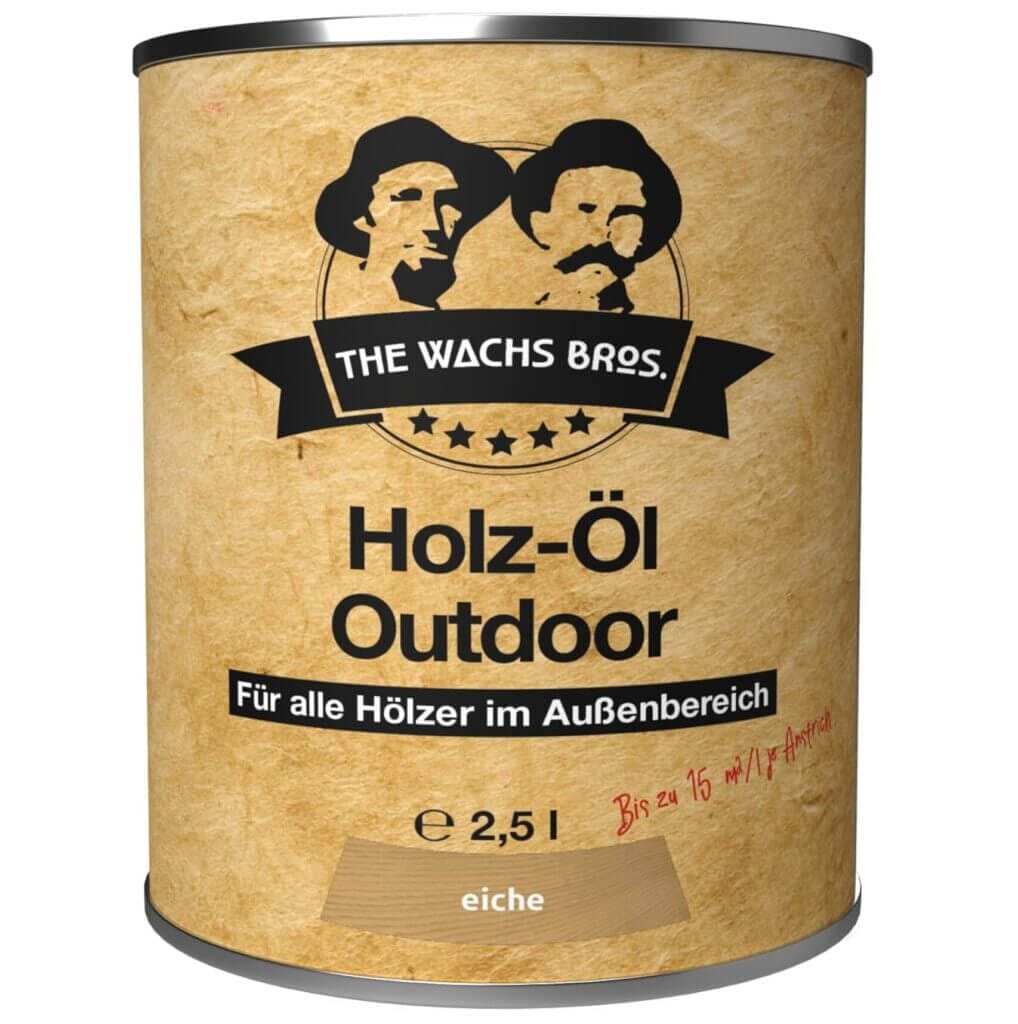 THE WACHS BROS. Outdoor Holzöl – 2,5 L – Eiche – Premium – 50% Rabatt