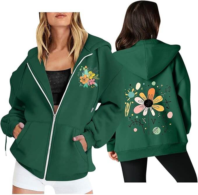 Personalisierbare Damen Sweatshirtjacke – 68% Rabatt