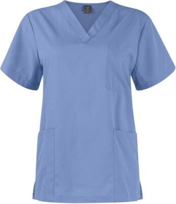 Zweiteiliges Set für Pflegekräfte mit funktionalem Schnitt und praktischen Details.
