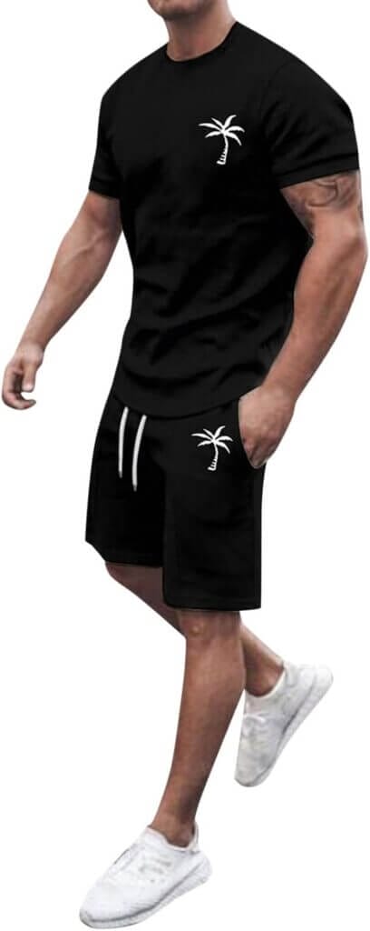 2-teiliger Herren Sportanzug aus T-Shirt und Short – 50% Rabatt