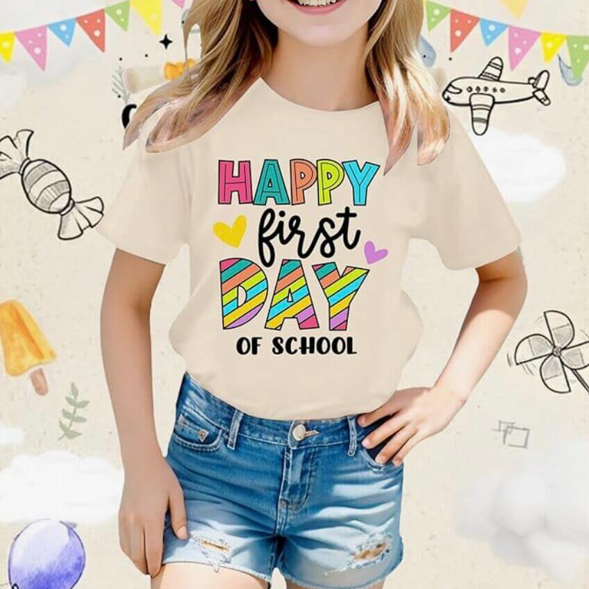 Schulstart-T-Shirt für Mädchen – 33% Rabatt