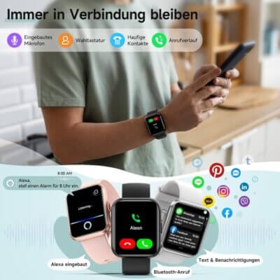 Telefonieren und Nachrichten lesen direkt über das Handgelenk.
