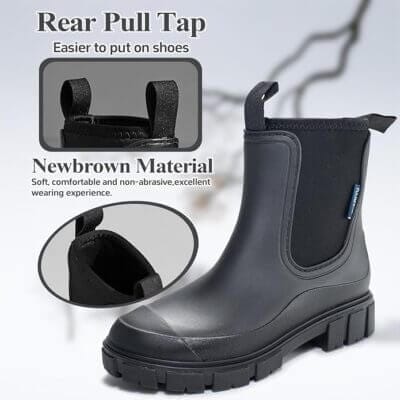 Wasserdichte Damen-Gummistiefel mit rutschfester Profilsohle.