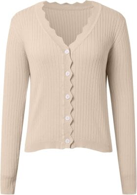 Weiche Strickjacke mit Knopfleiste – vielseitig kombinierbar.
