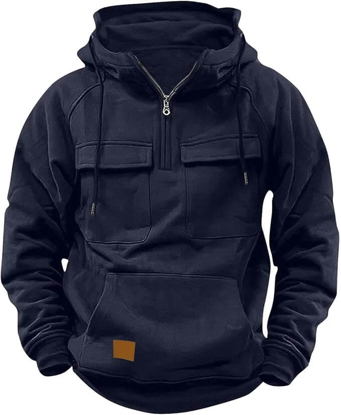 Herren Sweatjacke mit Halbreißverschluss – 64% Rabatt