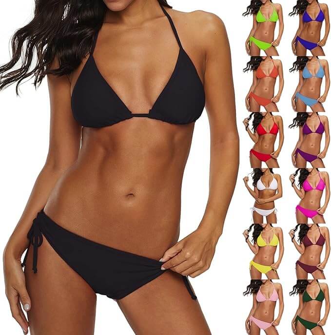 Zweiteiliges Bikini-Set mit verstellbaren Trägern und Rückenverschluss – 50% Rabatt