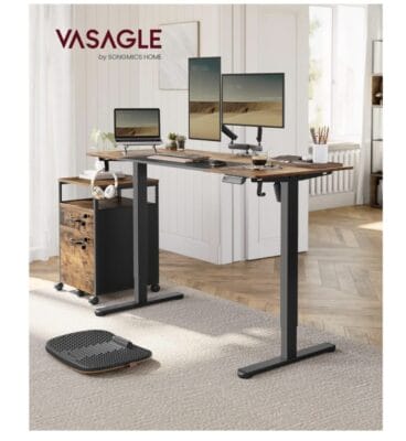 Höhenverstellbarer Schreibtisch für flexibles Arbeiten im Sitzen und Stehen.