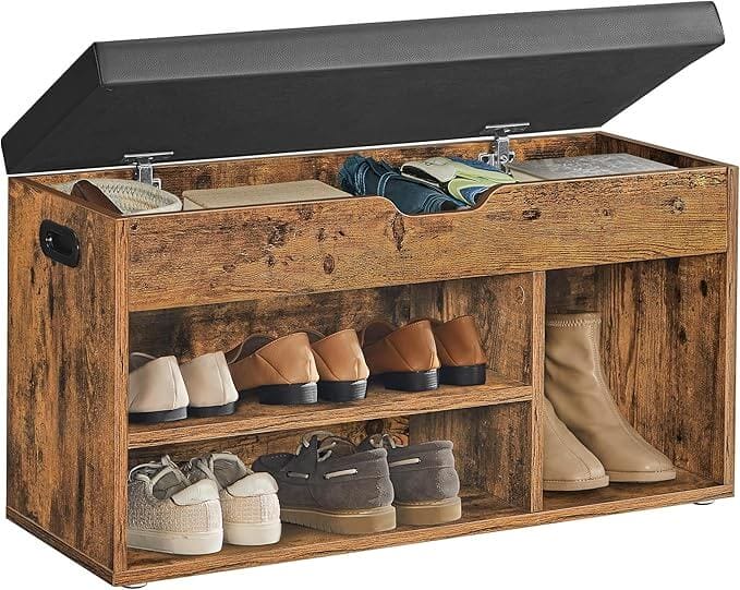 VASAGLE Schuhbank mit Sitzfläche in Vintagebraun – 23% Rabatt
