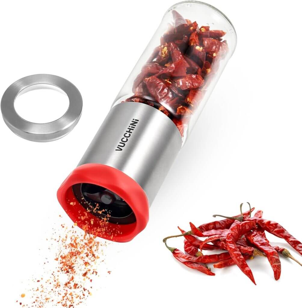 Vucchini Chilimühle Edelstahl & Glas – 15% Rabatt