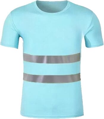 Hochsichtbares T-Shirt mit reflektierenden Streifen – ideal für Beruf und Sicherheit.
