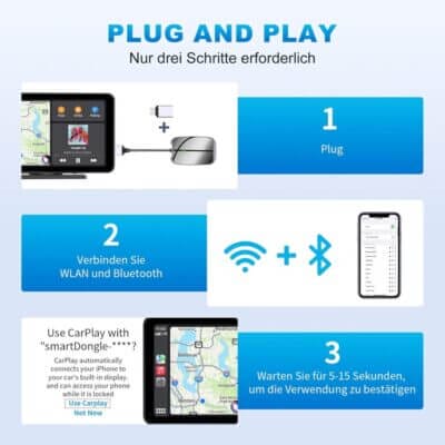 Verbinde dein iPhone automatisch mit dem Auto und nutze CarPlay kabellos.
