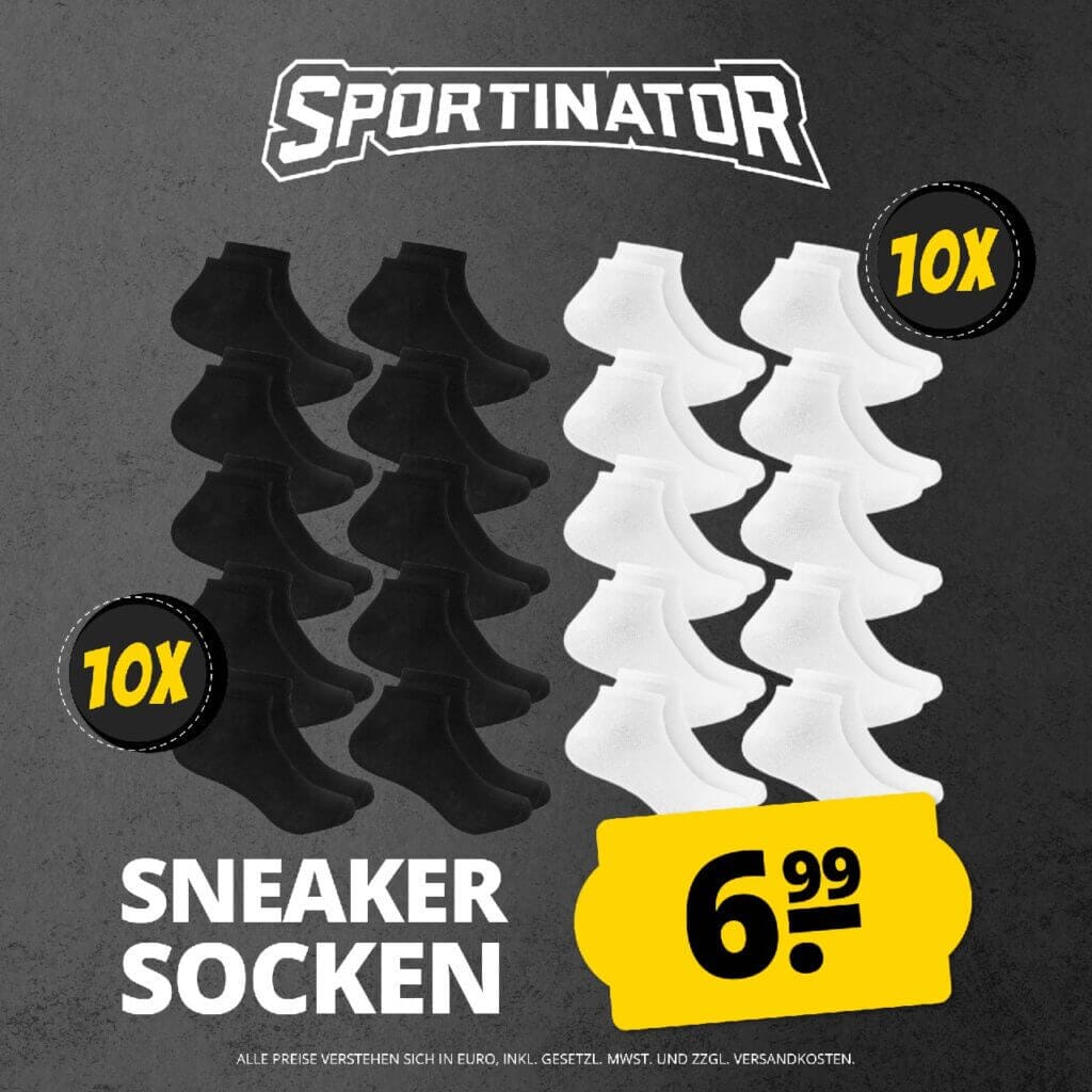 Megaschnapper: 10 Paar Sneakersocken für nur 6,99 €!