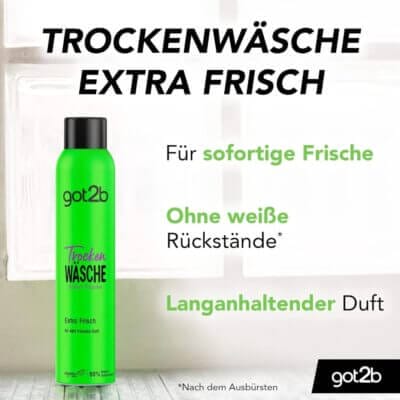 got2b Schwarzkopf Trockenshampoo mit Sofort-Frischeeffekt und extra Volumen.
