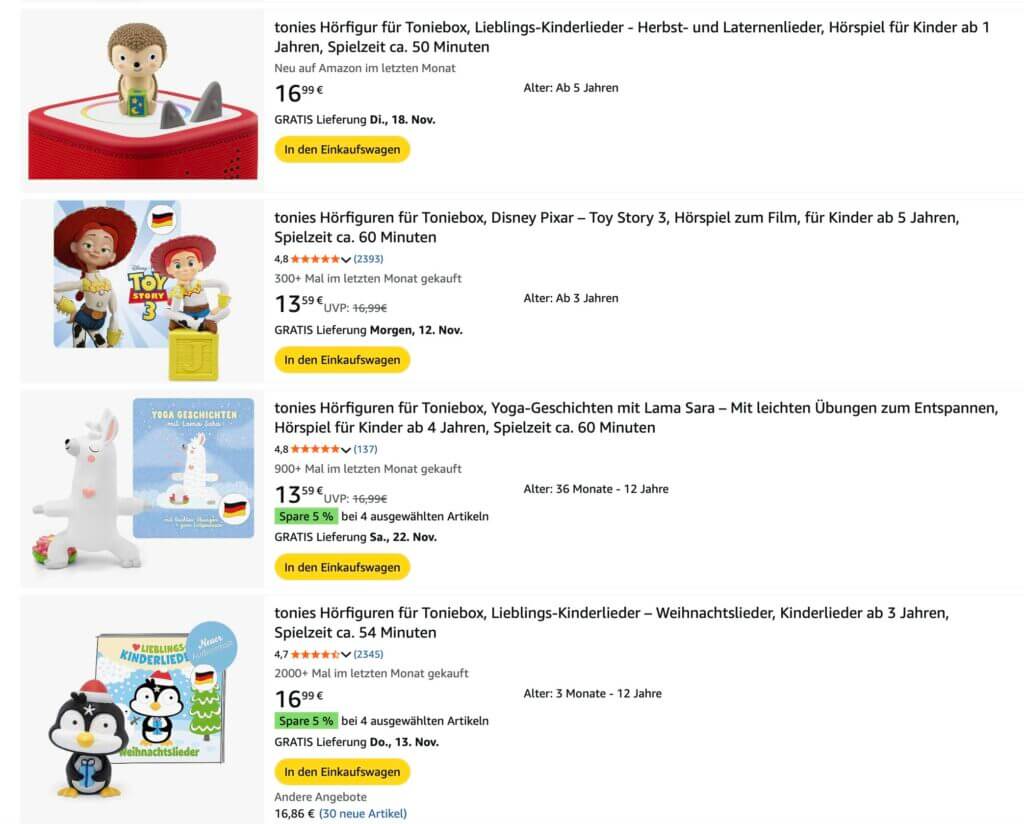 TONIES HÖRFIGUREN RABATT-AKTION