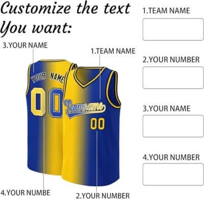 Basketballtrikot mit Wunschname und Nummer personalisierbar.
