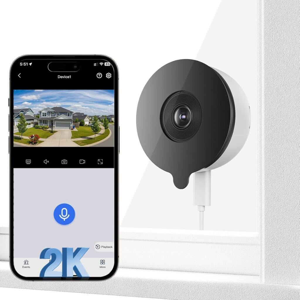 YESKAMOU 2K 3MP Fenster Überwachungskamera – 55% Rabatt