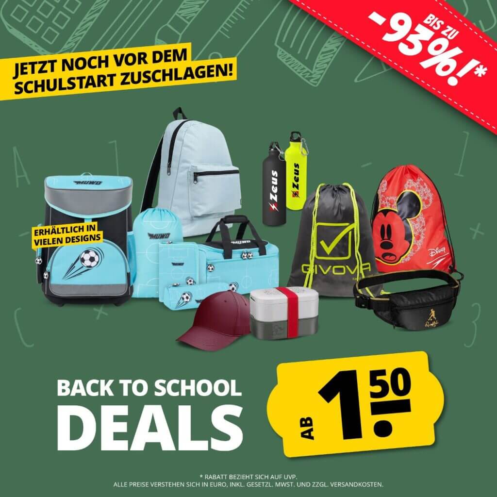 Back to School DEALS – bis zu 93% Rabatt
