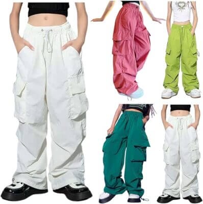 Baggy Cargo Fallschirmhose für Mädchen