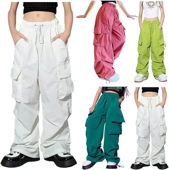 Baggy Cargo Fallschirmhose für Mädchen – 50% Rabatt