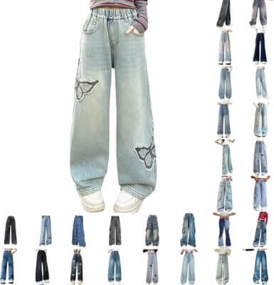 Baggy Jeans Mädchen Weites Bein Jeanshose