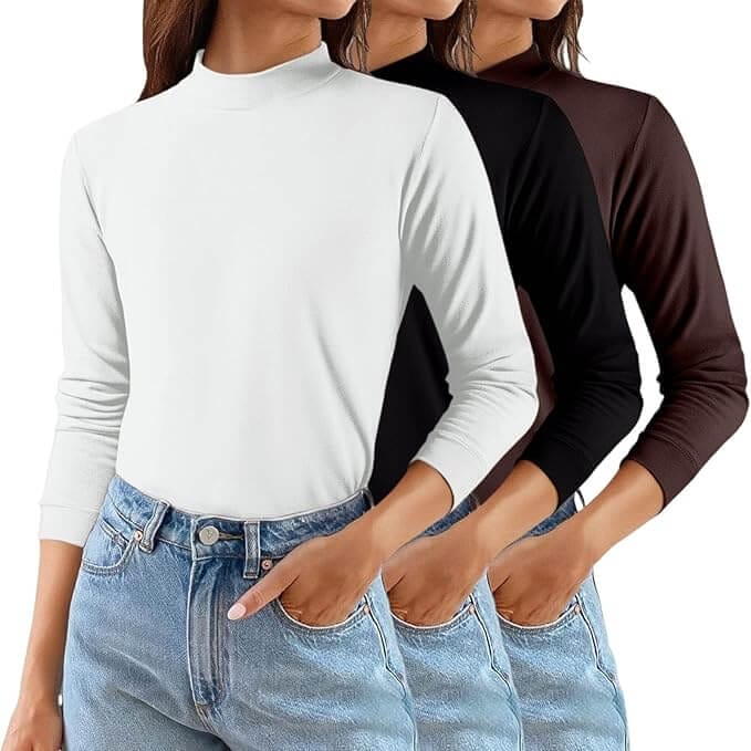 3er Pack Basic Langarmshirts – 50% Rabatt