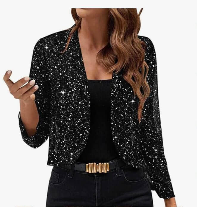Damen Glitzer Bolero Jacke – 70% Rabatt