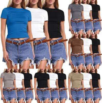 Damen-3er-Pack T-Shirts