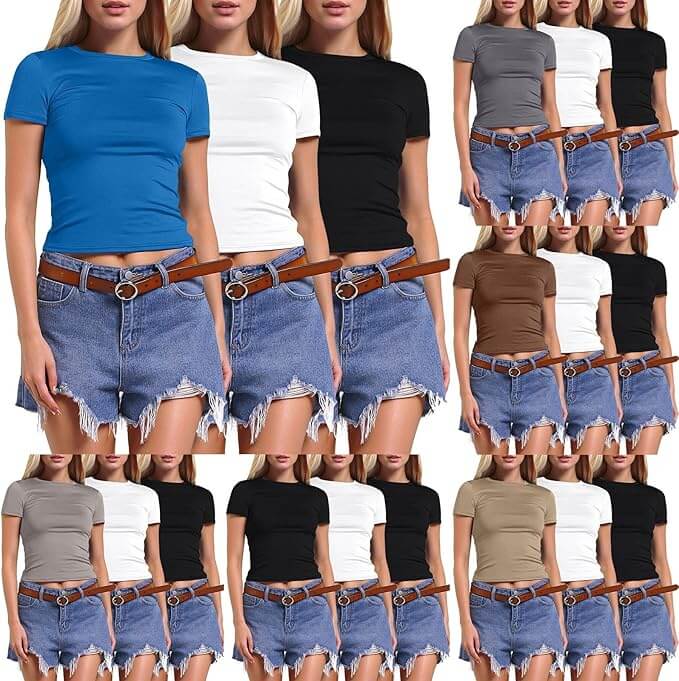 Damen-3er-Pack T-Shirts – 50% Rabatt