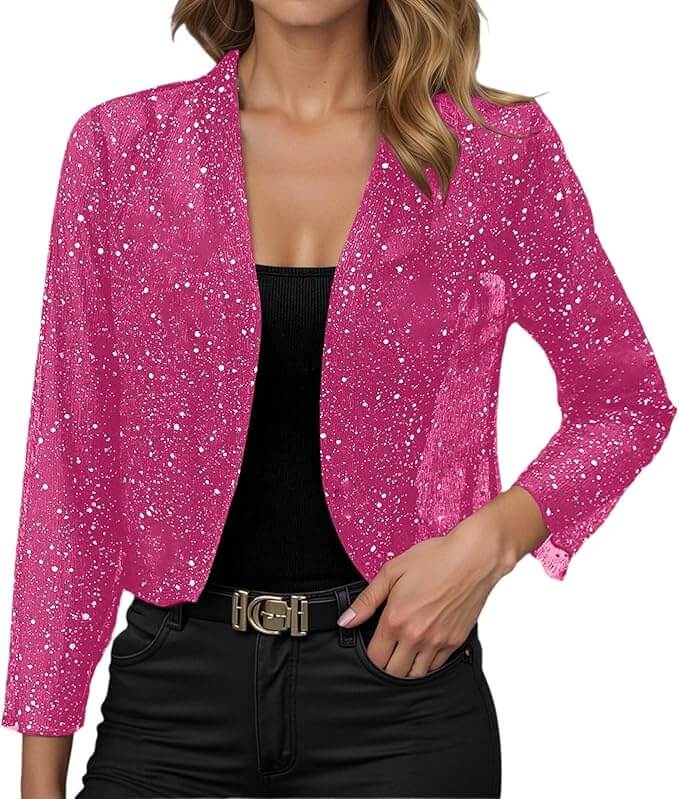 Damen Glitzer Bolero Jacke – 50% Rabatt