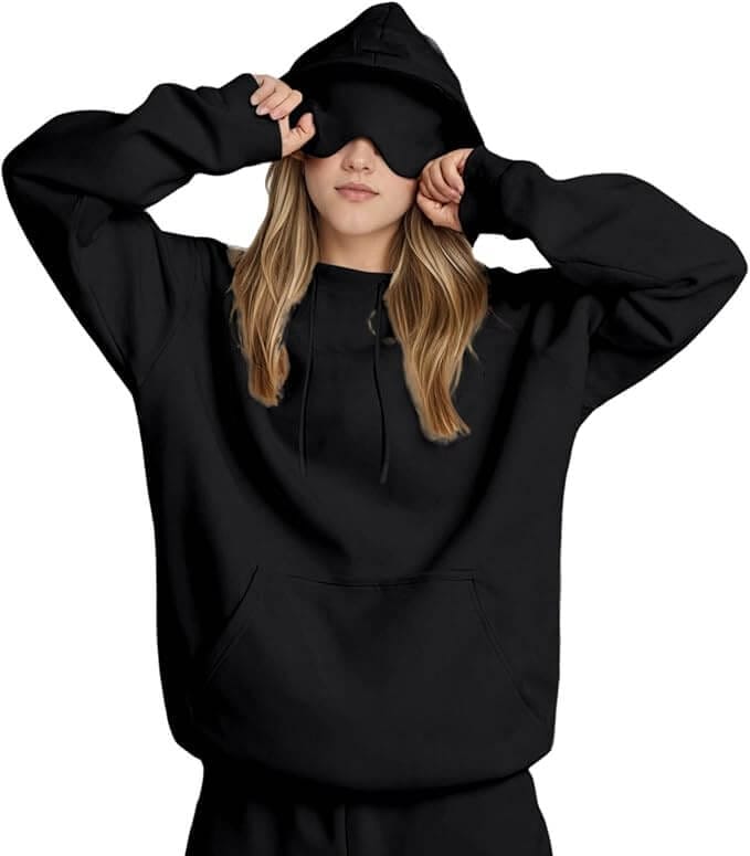 Travel Hoodie für Damen mit Schlafmaske – 50% Rabatt