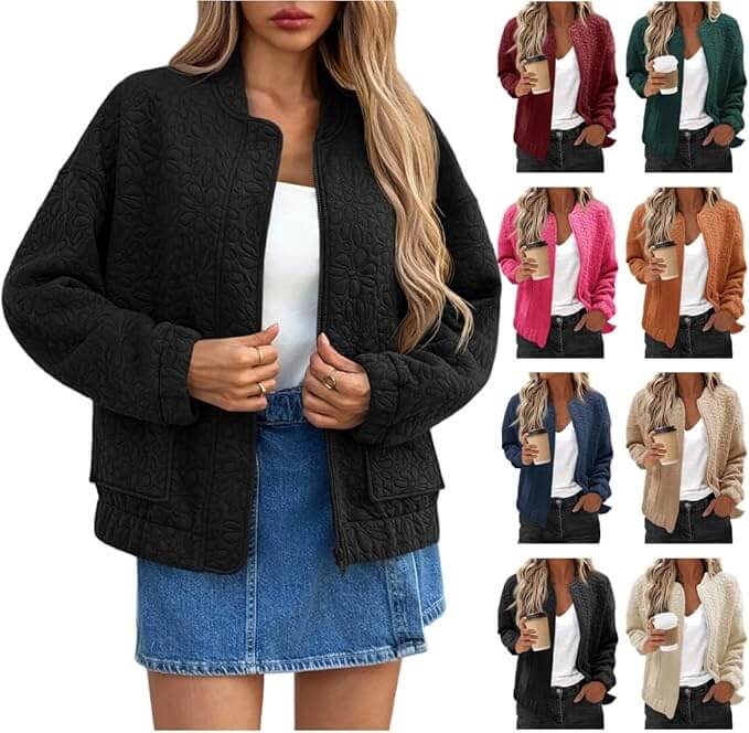 Dyhxuan Bomberjacke Damen Trendy Blouson Jacke – 50% Rabatt