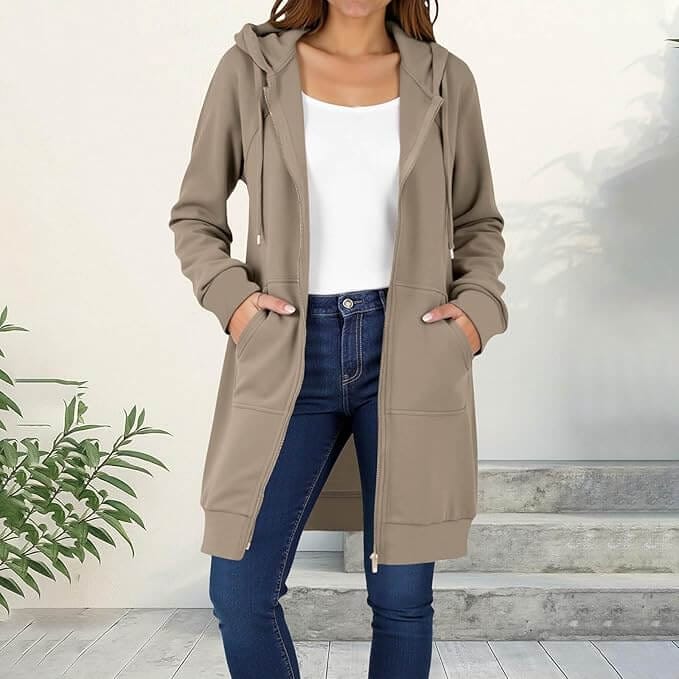 Lange Damen Kapuzenjacke – 70% Rabatt