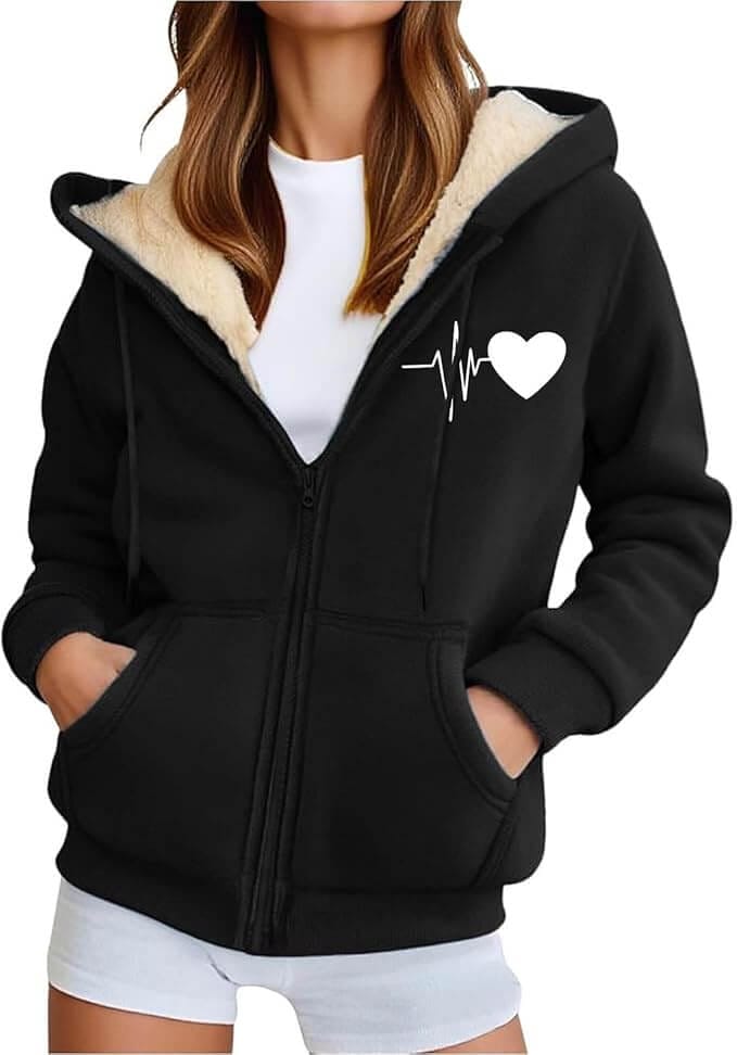 Fleecejacke mit Zipper für Damen – 50% Rabatt
